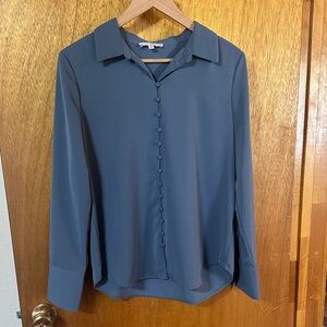 Chic Blue Button Down Shirt for Women